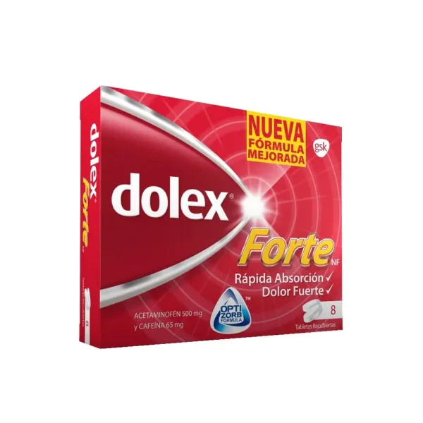 Dolex Forte Acetaminofén 500mg+Cafeína 65mg Blíster x 8